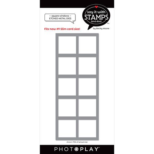 PhotoPlay - Say It With Stamps Collection - Etched Dies - Square Windows