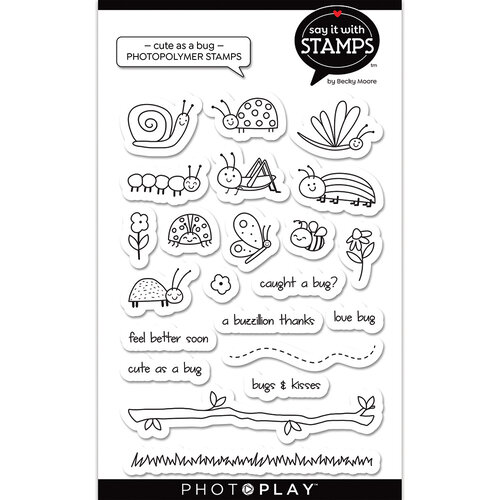 PhotoPlay - Say It With Stamps Collection - Clear Photopolymer Stamps - Cute As A Bug