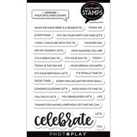 PhotoPlay - Say It With Stamps Collection - Clear Photopolymer Stamps - Celebrate Word