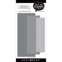 PhotoPlay - Say It With Stamps Collection - Etched Dies - Slimline - Nested Stitched Scallops