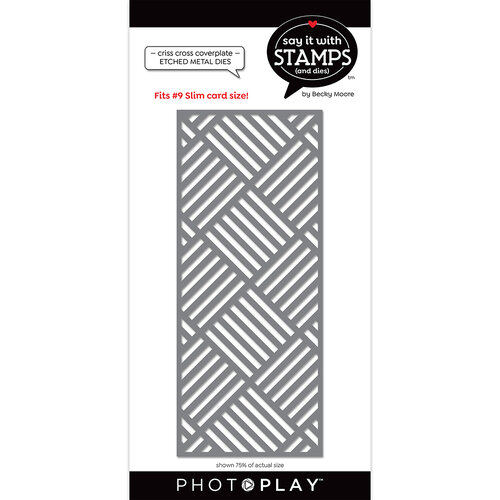 PhotoPlay - Say It With Stamps Collection - Etched Dies - Slimline - Criss Cross Square Coverplate