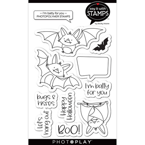 PhotoPlay - Say It With Stamps Collection - Halloween - Clear Photopolymer Stamps - I'm Batty For You