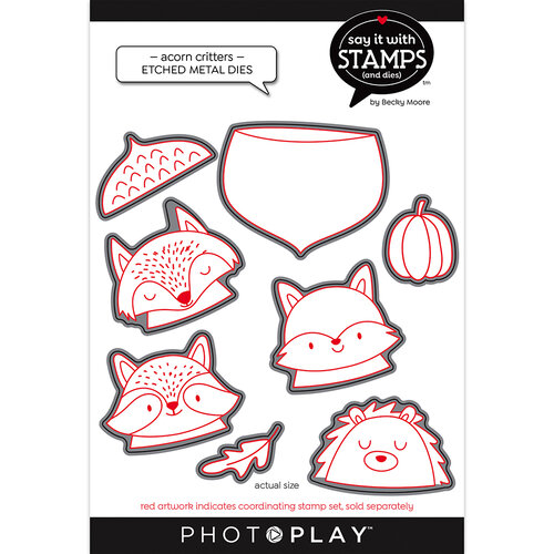 PhotoPlay - Say It With Stamps Collection - Etched Dies - Acorn Critters