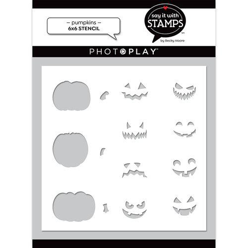 PhotoPlay - Say It With Stamps Collection - 6 x 6 Stencils - Pumpkins