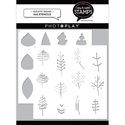 PhotoPlay - Say It With Stamps Collection - 6 x 6 Stencils - Autumn Leaves