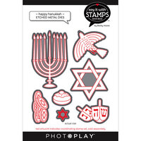 PhotoPlay - Say It With Stamps Collection - Etched Dies - Happy Hanukkah