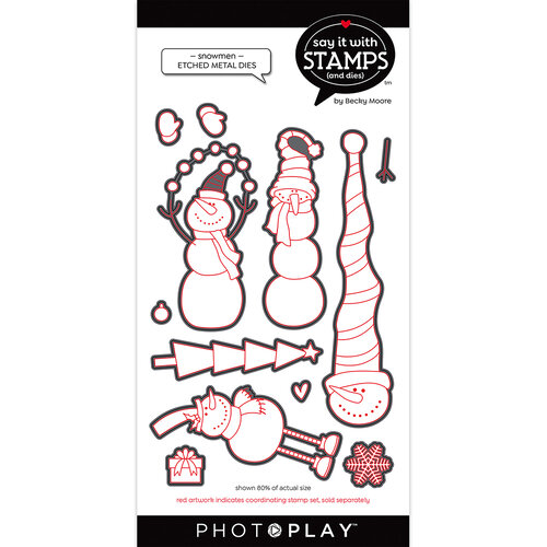 PhotoPlay - Say It With Stamps Collection - Etched Dies - Snowmen