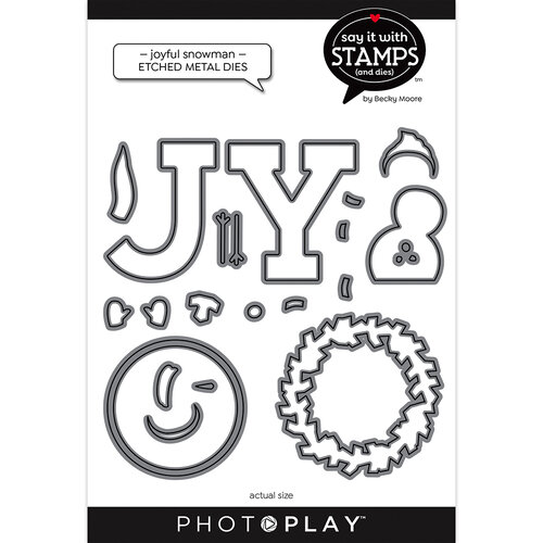 PhotoPlay - Say It With Stamps Collection - Christmas - Etched Dies - Joyful Snowman