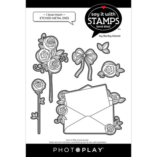 PhotoPlay - Say It With Stamps Collection - Etched Dies - I Love Mom