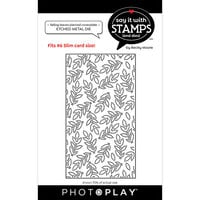 PhotoPlay - Say It With Stamps Collection - Etched Dies - Mini Slimline - Falling Leaves Pierced Coverplate