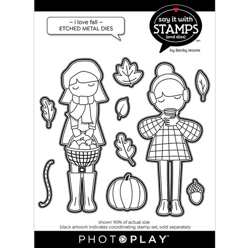 PhotoPlay - Say It With Stamps Collection - Etched Dies - I Love Fall