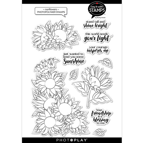PhotoPlay - Say It With Stamps Collection - Clear Photopolymer Stamps - Sunflowers