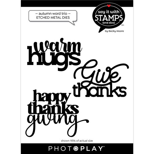 PhotoPlay - Say It With Stamps Collection - Etched Dies - Autumn Word Trio