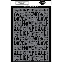 PhotoPlay - Say It With Stamps Collection - Christmas - 6 x 9 Stencils - Joy Hope Peace