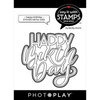 Photoplay - Say It With Stamps Collection - Etched Dies - Happy Birthday - Large Phrase