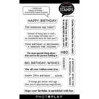 Photoplay - Say It With Stamps Collection - Clear Photopolymer Stamps - Inside Out - Happy Birthday