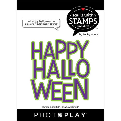 Photoplay - Say It With Stamps Collection -Etched Dies - Happy Halloween - Inlay Large Phrase