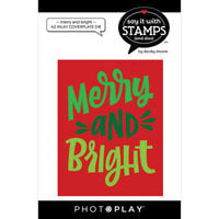 PhotoPlay - Say It With Stamps Collection - Christmas - Etched Dies - Merry and Bright - A2 Inlay Coverplate