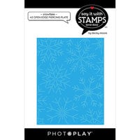 PhotoPlay - Say It With Stamps Collection - Christmas - Etched Dies - Snowflake - A2 Piercing Plate