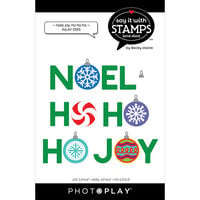 PhotoPlay - Say It With Stamps Collection - Christmas - Etched Dies - Noel Joy HO HO HO - Inlay Dies