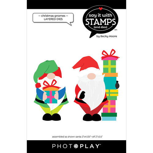 PhotoPlay - Say It With Stamps Collection - Layered Etched Dies - Christmas Gnomes