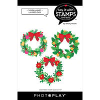 PhotoPlay - Say It With Stamps Collection - Christmas - Layered Etched Dies - Holiday Wreath