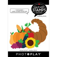 Photoplay - Say It With Stamps Collection -Etched Dies - Cornucopia