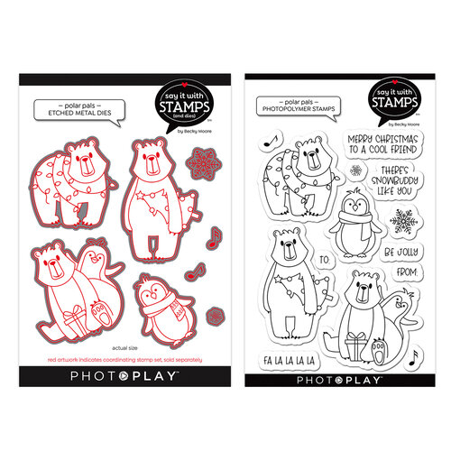 PhotoPlay - Say It With Stamps Collection - Clear Photopolymer Stamps and Dies - Polar Pals Bundle