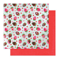 PhotoPlay - Smitten Collection - 12 x 12 Double Sided Paper - Chocolate Strawberries