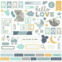 Photo Play Paper - Snuggle Up Collection - Boy - 12 x 12 Cardstock Stickers - Elements