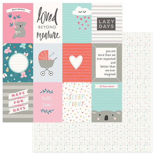 Photo Play Paper - Snuggle Up Collection - Girl - 12 x 12 Double Sided Paper - Loved Beyond Measure 3x4 Cards