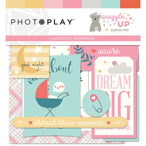 PhotoPlay - Snuggle Up Collection - Ephemera - Die Cut Cardstock Pieces - Girl