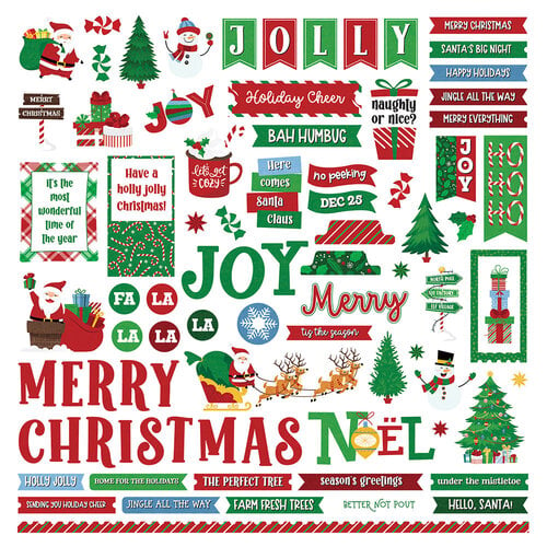PhotoPlay - Santa Please Stop Here Collection - Christmas - 12 x 12 Cardstock Stickers - Elements