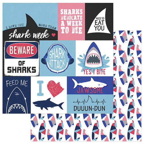 Photo Play Paper - Shark Attack Collection - 12 x 12 Double Sided Paper -Jawsome
