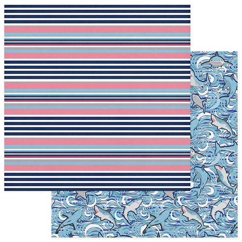 Photo Play Paper - Shark Attack Collection - 12 x 12 Double Sided Paper -Board Short