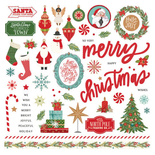 PhotoPlay - The North Pole Trading Co. Collection - Christmas - 12 x 12 Cardstock Stickers - Elements