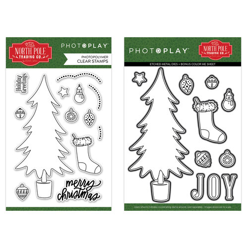 PhotoPlay - The North Pole Trading Co. Collection - Christmas - Clear Photopolymer Stamps and Dies - Trim A Tree Bundle