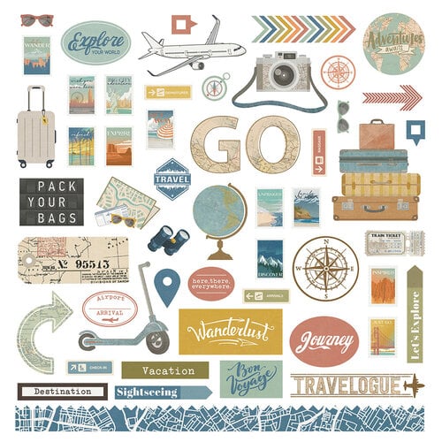 Travel Vacation /Words Phrase's adventure Scrapbook Stickers