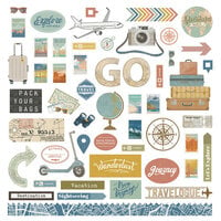 PhotoPlay - Travelogue Collection - 12 x 12 Cardstock Stickers - Elements