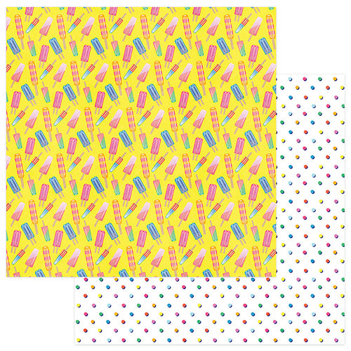 Photo Play Paper - Those Summer Days Collection - 12 x 12 Double Sided Paper - Chilly Pops