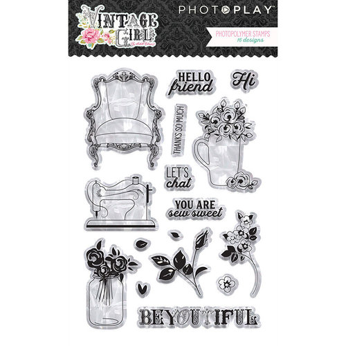 Photo Play Paper - Vintage Girl Collection - Clear Acrylic Stamps