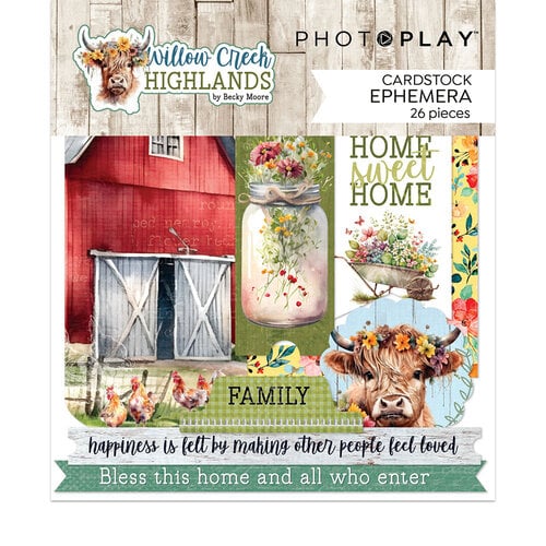 PhotoPlay - Willow Creek Highlands Collection - Ephemera - Die Cut Cardstock Pieces