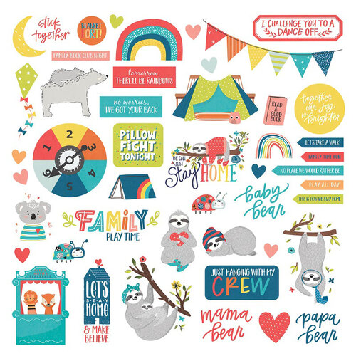 PhotoPlay - We Can Just Stay Home Collection - 12 x 12 Cardstock Stickers - Elements