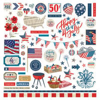 PhotoPlay Paper - With Liberty Collection - 12 x 12 Cardstock Stickers - Elements