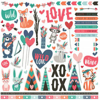 PhotoPlay - Wild Love Collection - 12 x 12 Cardstock Stickers - Elements