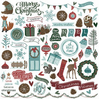 Photo Play Paper - Winter Meadow Collection - Christmas - 12 x 12 Cardstock Stickers - Elements