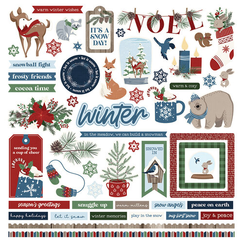 PhotoPlay - Winter Memories Collection - 12 x 12 Cardstock Stickers - Elements