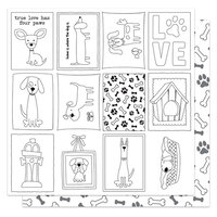 PhotoPlay - Bow Wow and Meow Collection - 12 x 12 Double Sided Paper - Color Me Sheet - Bow Wow