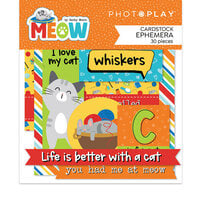 PhotoPlay - Bow Wow and Meow Collection - Ephemera - Die Cut Cardstock Pieces - Meow
