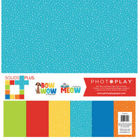 Bow Wow & Meow Double-Sided Cardstock 12X12-Red/Teal, Solids + -  709388334034